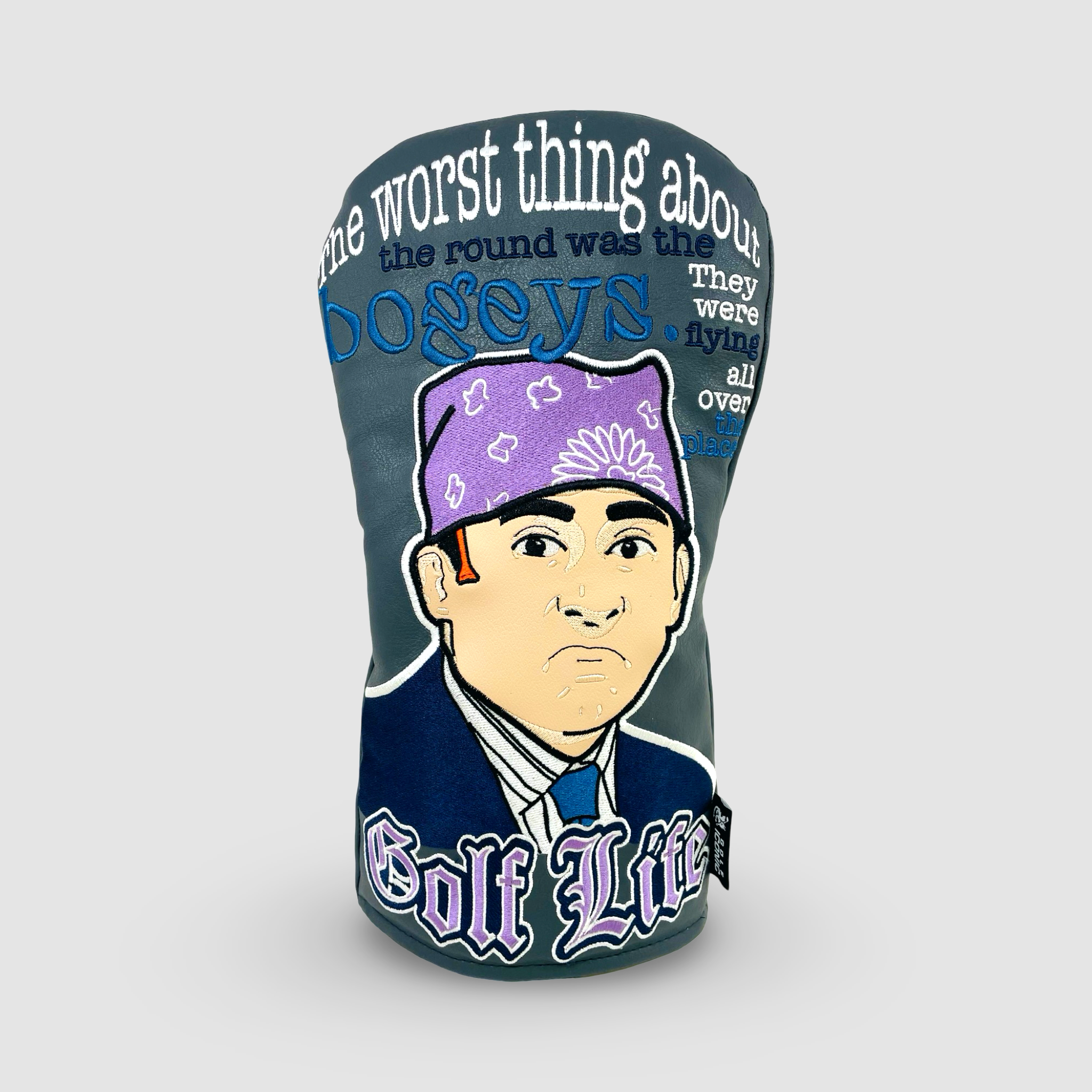 driver headcover featuring michael scott from the office. Parody on prison mike. Golf Headcover