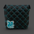 Large mallet golf putter headcover. Black with tiffany quilted stitching.