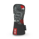 Hybrid golf headcover featuring a dragon